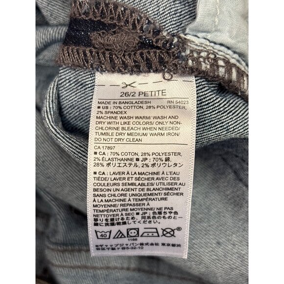 Banana Republic Slim Bootcut Jeans Petite 26/2 Dark Wash Cotton/Polyester/Spande - Picture 5 of 6